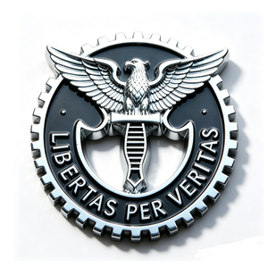 Écusson personnalisé 'Libertas Per Veritas' en forme d'aigle, en métal émaillé 2D, thème Amour, pour la remise des diplômes, l'anniversaire et Halloween - Product Image 3