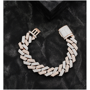 Stunning Iced Diamond 10mm Cuban <b>Bracelet</b> 14K Gold Plated Rose Gold Silver Unisex Wedding Hip Hop 6 Inch Jewelry - Product Image 2