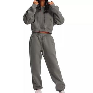 <span class=keywords><strong>Set</strong></span> di felpe con cappuccio 2 pezzi da donna Premium completi da allenamento Casual personalizzati per <span class=keywords><strong>Set</strong></span> di felpe con cappuccio primaverile - Product Image 4