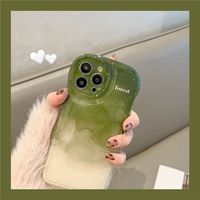 Coque de téléphone portable ondulée de style Ins Matcha Green pour iPhone 14 Pro Max 13 Pro 12 11, coque arrière souple en TPU