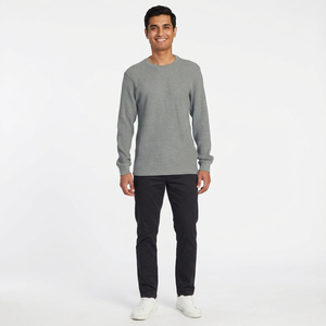 Suéter Térmico de Punto Waffle para Hombre, Manga Larga, Cuello Redondo, Informal, Abrigado para Invierno, Otoño y Clima Frío - Product Image 1