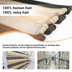 Extensions de cheveux à double trame, 24 pouces, Remy, 100% cheveux humains, extensions Genius Weft, lisses, trame nouée à <span class=keywords><strong>la</strong></span> <span class=keywords><strong>main</strong></span> - Product Image 2