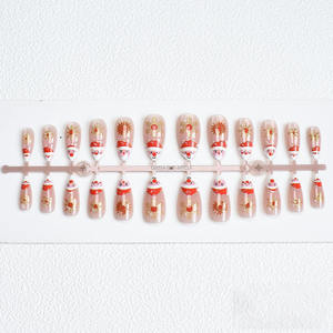 Uñas Postizas de Moda Navideña en Oferta, Juego de Uñas Postizas de Lujo Reutilizables para Fiestas y Bodas, Directo de Fábrica - Product Image 4