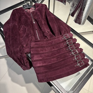 2025 Spring and Summer Sexy <strong>Leather</strong> <strong>Short</strong> Dress Real Sheepskin <strong>Leather</strong> Skirts Women's Black <strong>Leather</strong> Skirt - Product Image 4