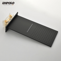 Douche thermostatique encastrée à 4 voies en laiton noir mat de luxe, contemporaine, en céramique, pour salle de bain