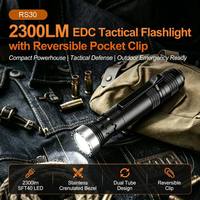 Lampe torche tactique rechargeable EDC, résistante à l'eau IPX8, compacte, avec clip pour casquette, pour le camping en plein air, la chasse, lampe de poche