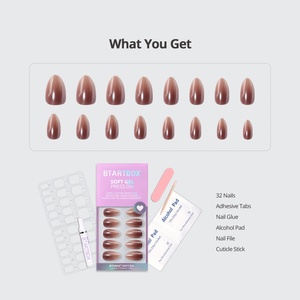 BTARTBOX Uñas Postizas Cortas Almendradas Marrón Ombre, Suministros al por Mayor, Uñas de Gel Suave Hechas a Mano, Uñas a Presión a Granel, En Gros - Product Image 2