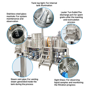 50L Stainless Steel 304 Three Vessel Craft Beer Brewing <b>Equipment</b> Temperature Control High Brewpubs Microbreweries 3-Year - Product Image 6