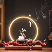 Brûleurs de cire personnalisés Bougie moderne en céramique légère en forme de Bouddha Anneau de LED Brûleur d'encens électrique
