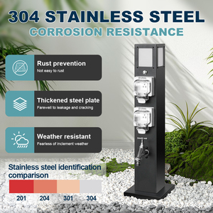 Thép không gỉ không thấm nước đôi ổ cắm và vòi nước cho sân công viên vào những ngày mưa được trang bị với điện thoại di động thông minh Wifi điều khiển - Product Image 4