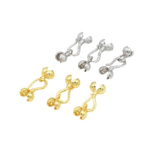 Hebilla con baño de oro de 14K, cierre de capullo de flor de oro auténtico de 18K, hebilla con cuentas para conectar collares, clip accesorio DIY B61 - Product Image 5