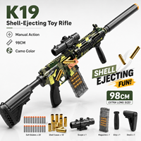 K19 98CMM416 Pistolet à balles molles manuel camouflage avec éjection de douilles, jouet interactif d'aventure en plein air pour enfants