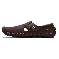 Sandales de plage décontractées pour hommes, en cuir respirant, confortables, multicolores, style bateau, pour les loisirs en plein air