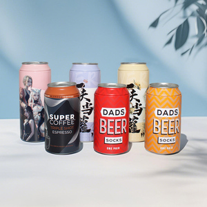 בירה מתכת מודפסת בהתאמה אישית ופחי פח בצורת קולה עם מכסה נשלף לאריזת מתנה-גרביים ומגבות - Product Image 5