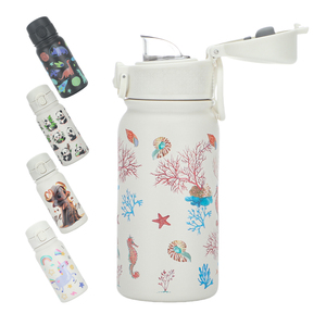 Botella de Agua Infantil con Diseño Personalizado Estilo Dibujos Animados, 350 ml, Doble Pared, Aislada, Portátil, Impresión 3D - Product Image 3