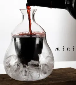 Özel yüksek kalite japon tarzı el üflemeli cam dekanter seti termos cam karaf şarap soğutucu