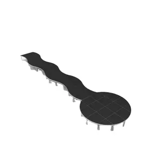 Buổi hòa nhạc đám cưới sàn Catwalk "S" hình chữ "T" nhôm tùy chỉnh sự kiện di động di động di động có thể thu vào sân khấu - Product Image 1