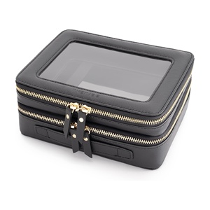 PVC Travel Double Layer Clear Makeup Organizer Portable Wash Bag Clear PU <b>Vanity</b> <b>Cases</b> - Product Image 1