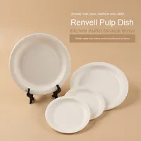 Haute qualité Lanweier 6789 pouces jetable biodégradable blanc minimaliste assiettes en papier vaisselle pour les fêtes pique-niques Dim Sum