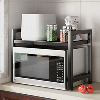 Support de four à micro-ondes multifonctionnel extensible à double niveau en métal, étagère de rangement – Meilleur prix