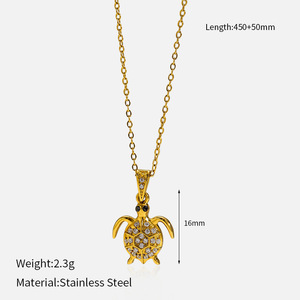 Collar con Colgante de Animales Marinos, Cristal, Estrella de Mar, Tortuga, Cangrejo, Pulpo, Caballito de Mar, Delfín, Concha, Acero Inoxidable - Product Image 6