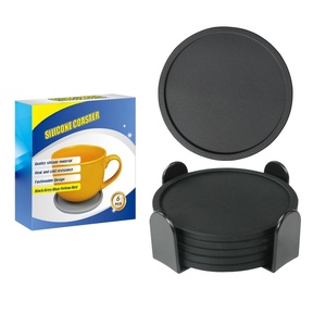 Custom Round 10cm <b>Silicone</b> Drink Cup Mat Heat Resistant Coffee Cup <b>Pad</b> Non-slip <b>Silicone</b> Coaster - Product Image 5
