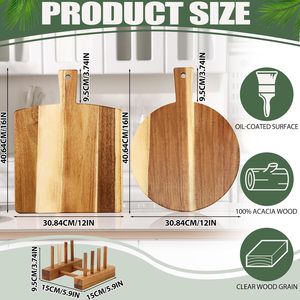 Planche à découper en bois d'acacia naturel personnalisée avec trou <span class=keywords><strong>de</strong></span> suspension, durable, compatible lave-vaisselle, pour servir viande et <span class=keywords><strong>pain</strong></span> - Product Image 2