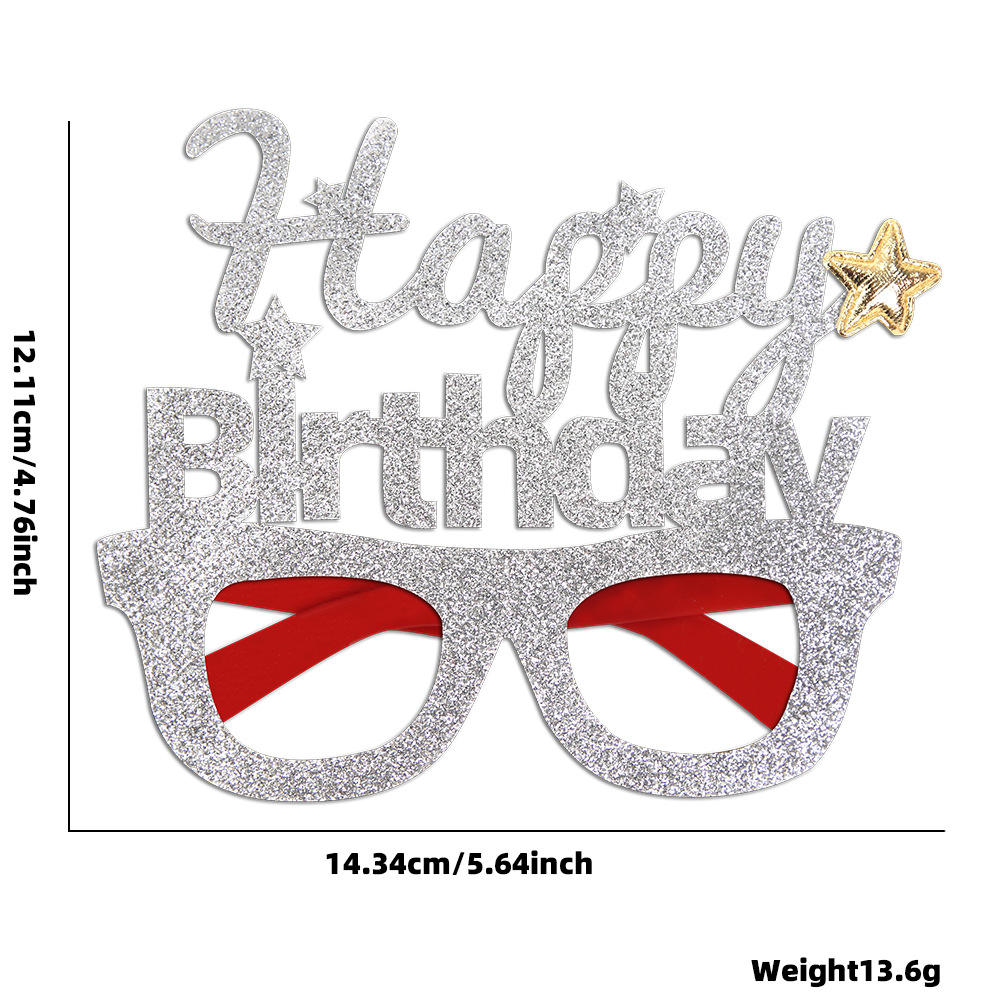 Silver birthday letters gold star style