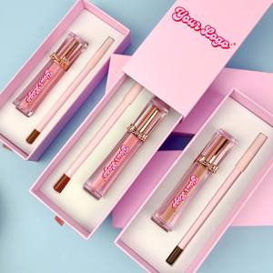 थोक 2 में 1 मैट लिपस्टिक सेट लिपस्टिक और होंठ लाइनर सेट क्रीमी लिप्नर निजी लेबल लंबे समय तक चलने वाली तरल लिपस्टिक किट - Product Image 4