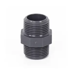 1/2" 3/4" 1" 1-1/4" 1-1/2" 2" Male Thread Hex Nipple Water Connector PVC Pipe Hydraulic Fittings Adapters