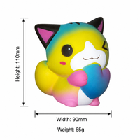 Squishy Cœur de Chat Mignon - Jouet Anti-Stress à Rebond Lent, Figurine Animale Adorable pour Décoration d'Étagère, Décoration de Chat Mignon et Compagnon Anti-Stress Adorable