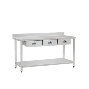 Victory Kitchen Factory Supply Table de travail en acier inoxydable avec dosseret de tiroir pour hôtel et restaurant - Product Image 2