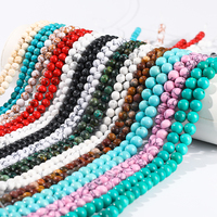JD GEMS Vente en gros de perles rondes en turquoise naturelle de 4 à 12 mm, design élégant et coloré, pierre de guérison pour la fabrication de bijoux DIY