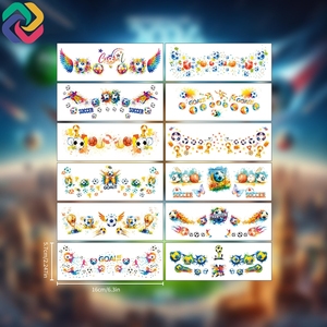 Autocollant personnalisé Coupe du Monde de Football 2026, protections de joue pour fans, <span class=keywords><strong>tatouages</strong></span> <span class=keywords><strong>temporaires</strong></span> pour événements, étiquette en PVC imprimée UV avec vernis - Product Image 4