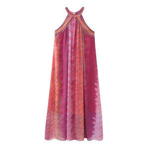Lady Casual Tie-Dye Shiny Sequin Sleeveless A-Line Dress Léopard Loose for Autumn Summer Beach Bohemia Chiffon Dresses for Women - Product Image 5