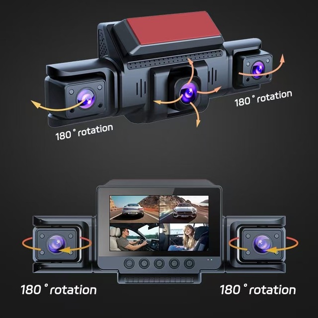 4-Channel 1080P Car Black Box 360 Degree WiFi Dash Cam with Night Vision for Taxi Driving Recorder and DASHCAM
