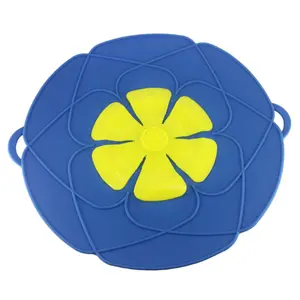 H757 26CM pentole parte multifunzionale a forma di fiore forno pentola coperchio tappo colorato Anti ebollizione sopra versare coperchio padella in Silicone