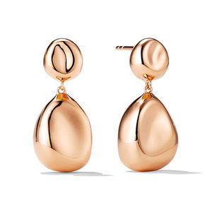 Gemnel Hot Selling Products Boucles d'oreilles épaisses Boucles d'oreilles pendantes en forme de galet irrégulier plaqué or - Product Image 5