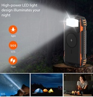 Batterie externe solaire magnétique grande capacité 20000 mAh avec lampe torche LED, support étanche, charge rapide, technologie GaN 22,5 W pour le cyclisme