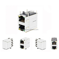 Connecteur Ethernet RJ45 femelle magnétique blindé EMI plaqué or REONG Tab 100 Base-T 1x2 ports, connecteur à 4 cœurs, bobine de ruban adhésif