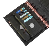 Pochette zippée en cuir litchi souple A6 Hongbo, best-seller, 13 couleurs, avec emplacements pour cartes, idéale pour l'école/le bureau, sac cadeau