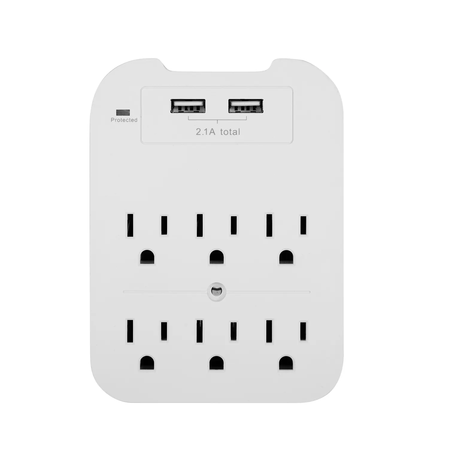 6-Outlet Surge Protector, Wall Outlet Extender Multi Plug Outlet Wall Adapter with 2 USB Charging Ports 2.4 A, 540Joules surge p