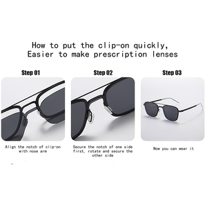 Nouveau Ultra-léger lunettes de soleil polarisées cercle 2 In1 Clip sur TAC hommes en gros mode soleil Vision ombre lunettes - Product Image 3