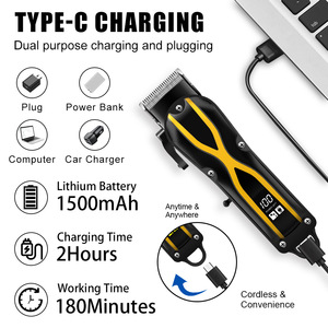 Cortadora de pelo eléctrica profesional para uso doméstico para <span class=keywords><strong>Amazon</strong></span> Nueva <span class=keywords><strong>afeitadora</strong></span> Acero inoxidable Cerámica Afeitado de coche RV Lavable - Product Image 3