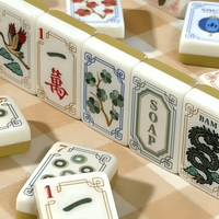 Juego de Mahjong de Lujo Personalizado con 160 Fichas de Acrílico Grabadas, Diseño Amarillo Cúrcuma, Estilo Americano, Disponible al por Mayor