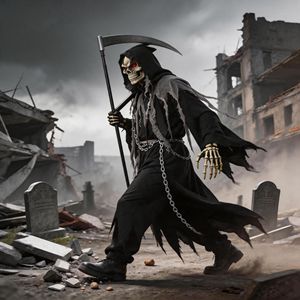 Disfraz de Halloween para Hombre, Disfraz de Grim Reaper, Túnica de Fantasma de la Muerte, Disfraz de Cosplay con Máscara - Product Image 5