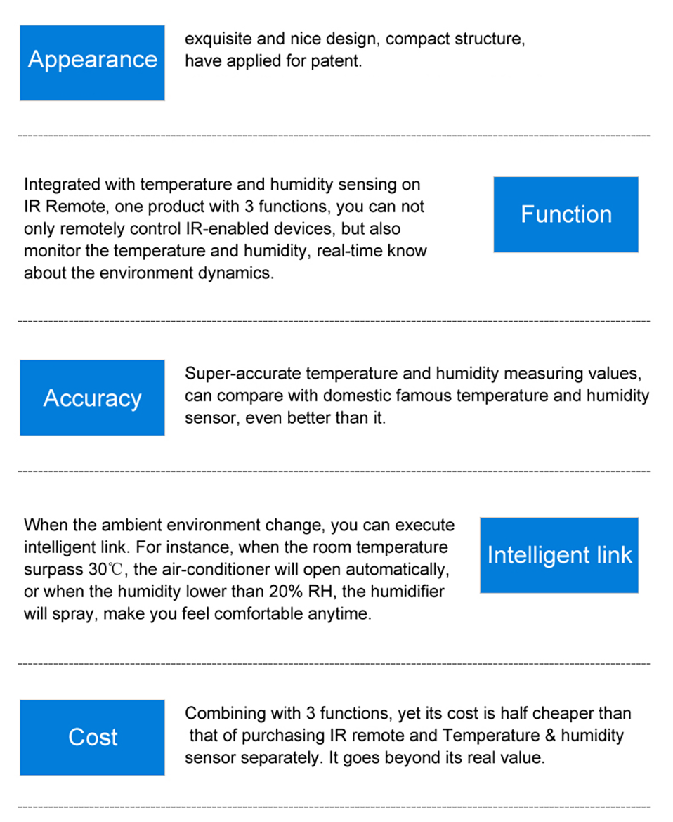 Tuya Smart WiFi Universal IR Remote Temperature Humidity Sensor for Air Conditioner TV AC Works Smart IR Humidity sensor