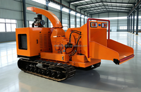 Broyeur de bois à tambour avec système hydraulique, affichage intelligent, pour la broyage de grumes et de branches entières, destiné aux travaux d'aménagement paysager
