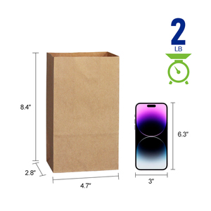 Small MOQ 100pcs Kraft Lunch Bag Disposable Food Grade Paper Bag Multi-size for Small Cafe &amp; Bakery DDP Ready - Product Image 3
