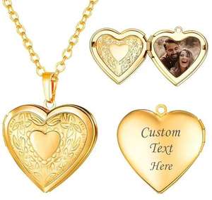 Paslanmaz Çelik Müşteri Fotoğrafı Kalp Madalyon Kolye DIY Kişiselleştirilmiş Kişi Resimli Kolye Dropshipping - Product Image 6
